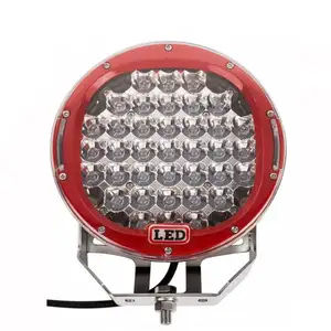 111瓦红色圆形9英寸96w最佳质量照明OpticsTM发光二极管工作灯适用于4x4越野卡车汽车全地形车越野车RZR吉普船4wd