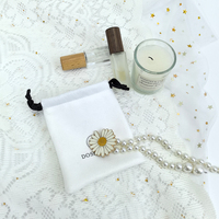 Pochette de rangement pour parfum et bijoux en velours doux avec cordon de serrage ZXF Luxury, avec logo imprimé