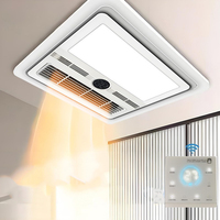 Ventilateur de Plafond 4-en-1 pour Salle de Bain avec Lumière et Chauffage, Ventilateur Domestique pour Ventilation, Chauffage et Séchage Rapide, Télécommande Incluse