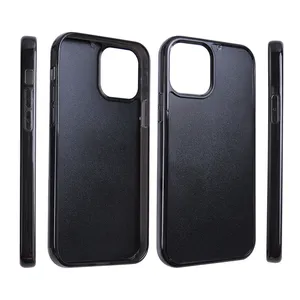 semi transparent black glossy edge PC TPU groove blank case for iPhone 11 12 Pro Max can used for gold plating leather case