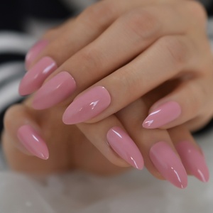 <span class=keywords><strong>Uñas</strong></span> lisas con gel Gel Fino Stiletto <span class=keywords><strong>Uñas</strong></span> postizas <span class=keywords><strong>Coral</strong></span> Pink Like a Smile Color brillante Nail Art Tips L5551 - Product Image 3
