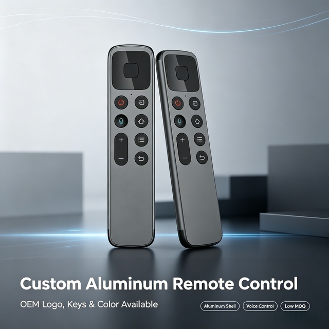 High End Aluminum Voice Remote Control Infrared Dual Mode Replacement Remote for Android IPTV Streaming Set Top Box
