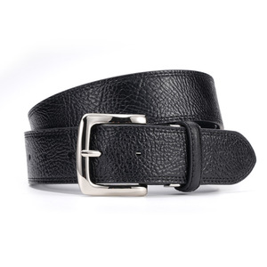 Cinturón de Cuero Genuino para <span class=keywords><strong>Hombre</strong></span>, Estilo Clásico Texturizado, Informal de Negocios, de <span class=keywords><strong>Piel</strong></span> de Vaca, con Hebilla de Una Sola Pieza, Ajustable a la Medida - Product Image 5
