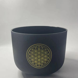 رخام كريستالي شاكرا أسود مزدوج تصميم زهرة الحياة 8 بوصة س Hz - Product Image 3