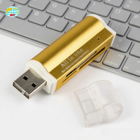 Lector de Tarjetas USB Multifuncional Colorido, Mini Adaptador Portátil para Tarjetas TF/SD/MS/M2 para Computadoras y Laptops/USB2.0 de Alta Velocidad 480Mbps