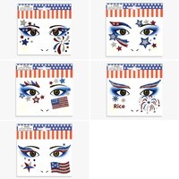 Autocollants cosmétiques scintillants pour le visage pour la fête de la fête nationale et de l'Indépendance américaine