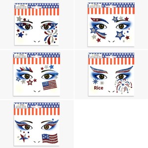 Pegatinas Faciales Cosméticas con Brillantina para Maquillaje de Escenario para la Celebración del Día de la Independencia Americana y el Día Nacional - Product Image 2