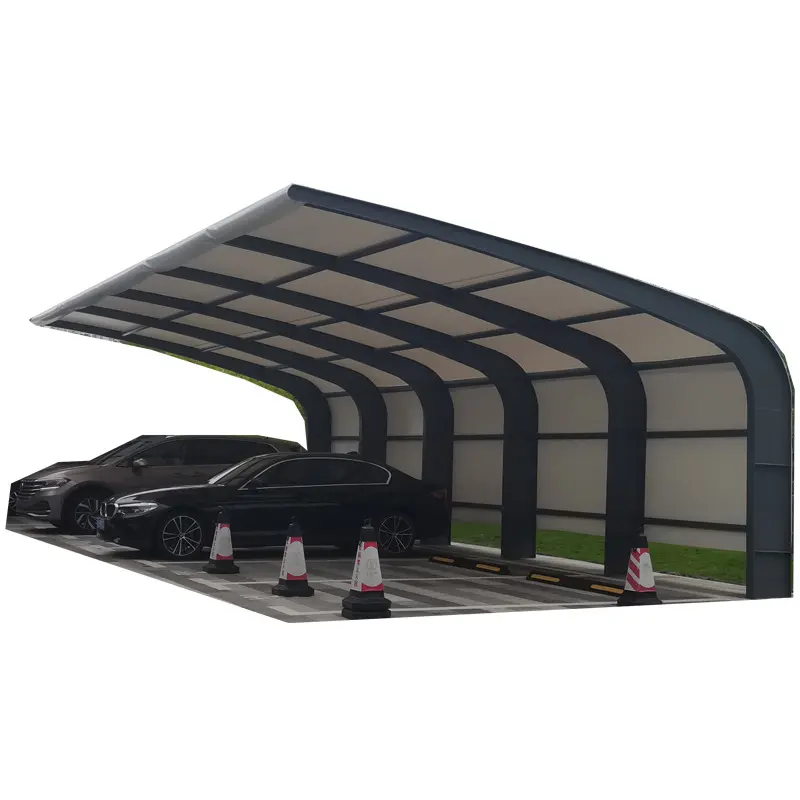 Fabrikant Custom Witte Champagne Grijze Kleur Aluminium Carport Met Polycarbonaat Massief Blad Voor Auto Parkeren