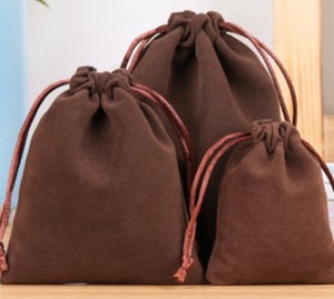 Bolsa de Terciopelo Tejida, Bolsa de Franela con Cordón, Bolsa de Regalo Personalizada para Joyería, Bolsa de Terciopelo con Logotipo Personalizado para Joyas - Product Image 1