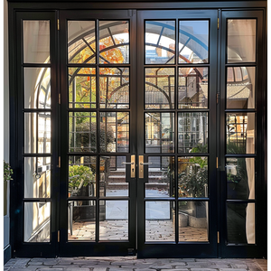 Personalizado alta qualidade preto aço emoldurado vidro vintage entrada porta - Product Image 1