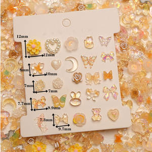 Kit de Accesorios de Resina con Parte Posterior Plana en Color Naranja, Diseño Floral, para Manualidades, Uñas, Otoño e Invierno - Product Image 5