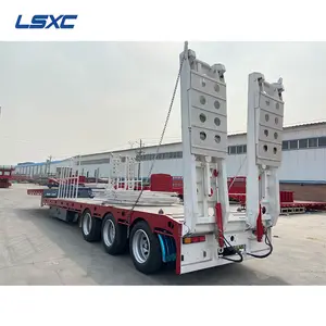 OEM disesuaikan murah 3 Axle Low Bed Plate Flatbed Semi Trailer untuk dijual