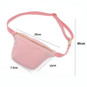 กระเป๋าคาดเอวผ้าคอร์ดูรอยแบบเบา พกพาสะดวก สำหรับเดินทาง มีซิป ลายตัวอักษร เหมาะสำหรับผู้หญิงและผู้ชาย สะพายข้างได้ ใช้กลางแจ้ง - Product Image 6