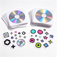 Autocollants holographiques Haoxuan Future en PVC, graphiques numériques en métal à pixels, décalcomanies découpées UV en feuille arc-en-ciel