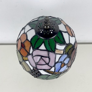 LongHuiJing 8Inch Tiffany Stained Glass Rose Flower Lampshade Pastoral Style Reading Lamps Home <b>Decoration</b> Home Table Lamp - Product Image 6