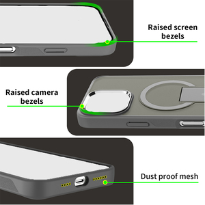Étui de téléphone antichoc NJCASE avec support, texture antidérapante bilatérale pour iPhone 16 17 Pro Max 15 Pro et Samsung S25 S24 Ultra A16 - Product Image 3