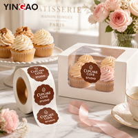 Individuelle Bäckerei-Logo-Rollenaufkleber Wasserfeste Lebensmittelverpackungsetiketten Kundenspezifisch Bedruckt für Keks-Cupcake-Donut-Boxen Siegelaufkleber