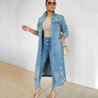 ZM1612 Nouvelle veste en jean décontractée d'automne ZM respirante avec de vraies poches pour femmes