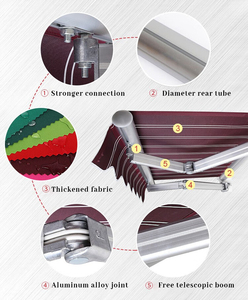 Auvent rétractable motorisé imperméable à l'eau avec voile en PVC LED, cadre en aluminium, tailles personnalisables - Product Image 5