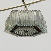 Lustre en verre soufflé à la main de style italien du milieu du siècle, tube en verre de Murano, luminaire de plafond moderne de luxe en cristal pour villa, duplex, hall d'hôtel