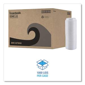 Couvercles en plastique blancs pour gobelets chauds Boardwalk de 8 oz, adaptés aux gobelets chauds de 8 oz, 50 manchons/carton, 20 manchons/manchon - Product Image 5