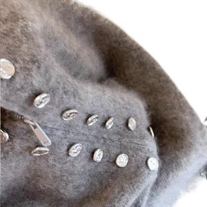 Maglione doppiopetto da <span class=keywords><strong>donna</strong></span> <span class=keywords><strong>con</strong></span> girocollo imbottito <span class=keywords><strong>Cardigan</strong></span> in maglia invernale <span class=keywords><strong>con</strong></span> Zip - Product Image 6