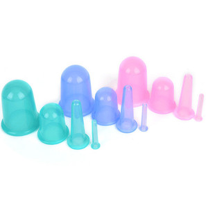Conjunto de massagem a vácuo de silicone, anticelulite tradicional chinês uso em casa ventosa