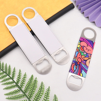 Ouvre-bouteille personnalisable avec logo, en cuir PU et métal, vierge pour sublimation