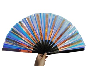 Abanicos Plegables Chinos Vintage de PVC con Diseño Láser, Abanicos de Mano para Taichi y Kung-Fu, Ideales para Decoración de Bodas, Fiestas, Actuaciones y Baile - Product Image 3