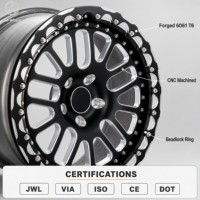 Jantes de voiture de course Dw 12 à rayons bicolores noires Beadlock pour muscle car, 16, 17, 18 pouces, compatibles 5 trous, pour Dodge Suzuki