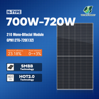 Panneau solaire monocristallin bifacial de qualité supérieure 580W-605W, directement de l'usine, panneaux solaires bifaciaux de type N en stock