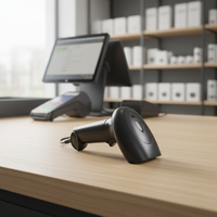 Lecteur de codes-barres 2D filaire portable, prend en charge les interfaces USB et RS232, adapté aux magasins de proximité