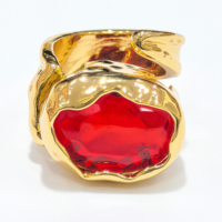 Farbenfroher Kristallring 18K Vergoldet Vintage Breiter Ring Mehrfarbiger Edelstein Verstellbarer Auffälliger Statement-Schmuck Großhandel Damen