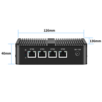 Cheap 4xLan RJ45 Port Fanless Mini PCs N2840 CPU 4GB 32GB X86 Mikrotik Pfsense Router Computer Rugged Firewall PC