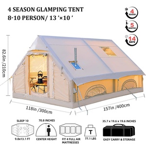 เต็นท์แคมป์ปิ้งพองลมแบบพกพาขนาดใหญ่ 8-10 คน ผ้า PVC 420D <span class=keywords><strong>Oxford</strong></span> กันน้ำ พร้อมผ้าคลุมกันฝน - Product Image 2