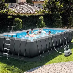 Atacado 26788 intex piscina grande quadro óculos de natação piscina 400*200*100 cm acima do solo piscina para crianças e adultos