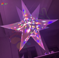 Ballons gonflables LED étoiles pour scène de festival de musique moderne, lumière LED RGB, tailles personnalisables, tissu Oxford, sur mesure