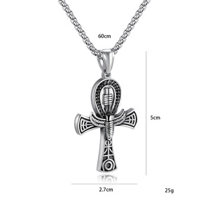Collier pendentif en acier inoxydable <span class=keywords><strong>de</strong></span> style égyptien vintage, symbole <span class=keywords><strong>de</strong></span> vie immortelle <span class=keywords><strong>Ankh</strong></span>, <span class=keywords><strong>croix</strong></span> pendentif <span class=keywords><strong>Ankh</strong></span>, <span class=keywords><strong>croix</strong></span> égyptienne <span class=keywords><strong>de</strong></span> la vie - Product Image 4
