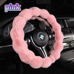 Housse de volant de voiture <span class=keywords><strong>en</strong></span> peluche extra chaude pour l'hiver, design mignon de dessin animé, style sportif et moelleux, <span class=keywords><strong>en</strong></span> PVC et caoutchouc - Product Image 2