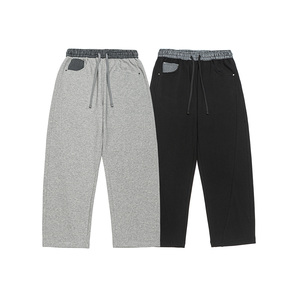 Pantaloni Sportivi da Uomo Taglie Forti, in Tessuto Terry, Tinta Unita, Cotone Elasticizzato Traspirante, con Ampio Cordoncino e Vita Elastica, 8XL-10XL - Product Image 1