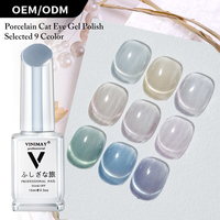 Vinimay Usine OEM ODM Nouveau Gel Vernis à Ongles Semi-Permanent Oeil de Chat Effet Porcelaine Clair de Lune Kit 9 Couleurs Longue Tenue Scintillant Vente en Gros