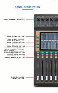 7 인치 터치 스크린 16 DSP AUX 출력 오디오 프로세서가 있는 전문 12/16 채널 무선 디지털 믹서 콘솔 - Product Image 6