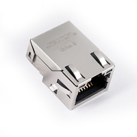 1 puerto 8P8C SMT RJ45 Conector 100 Base-T Ethernet PoE Sinking Modular Jack Board Conectores Ethernet de un solo puerto