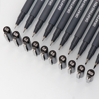 ANI 11 Set de stylos manga pointes fines encre noire Fineliner croquis calligraphie marqueurs de dessin pour le dessin