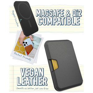 محفظة بطاقات ائتمان مغناطيسية مخصصة من الجلد الصناعي بتصميم بسيط لهواتف آيفون مع تقنية RFID وحافظة بطاقات نحيفة متوافقة مع MagSafe - Product Image 2