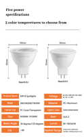Spot Foco AC/DC 12V-24V MR16 3-8W 120/38 grados GU5.3 Foco LED Luz de día blanca cálida Lámpara de luz LED para decoración del hogar