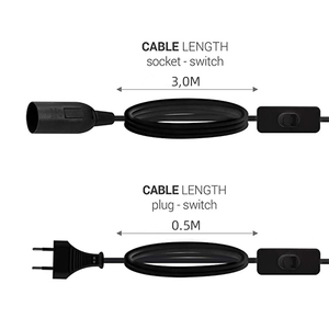 Hai lõi tròn cắm Châu Âu Muối đèn cáp với 303 chuyển đổi E14 đĩa đèn chủ điện mở rộng dây 2x0.5mm ² 1.5m - Product Image 4