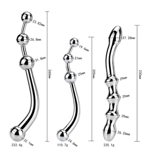 Doble cabeza sexo <span class=keywords><strong>Anal</strong></span> juguetes de Metal de gran trasero macho consolador <span class=keywords><strong>Anal</strong></span> cuentas del ano Gay dilatación - Product Image 2
