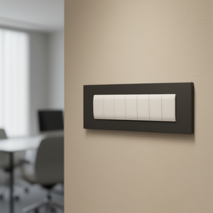 Brushed Technopolymer <b>Plate</b> For 7 Anthracite <b>Switches</b> Compatible With Living International - Product Image 3
