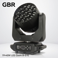 Projecteur LED Zoom B-EYE 19x40W RGBW 4-en-1 à tête mobile 4 ° - 60 °   Projecteur de scène à faisceau LED avec contrôle individuel et effet kaléidoscope